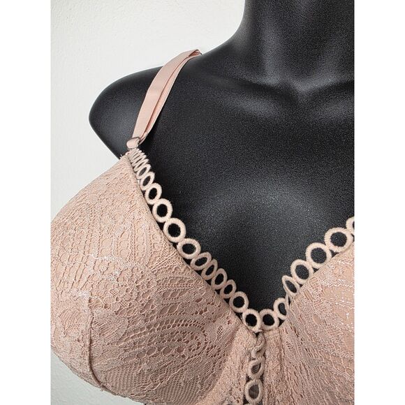 Victoria's Secret 34DDD Dream Angels Lined Plus Size Demi Bra Beige - Picture 4 of 10